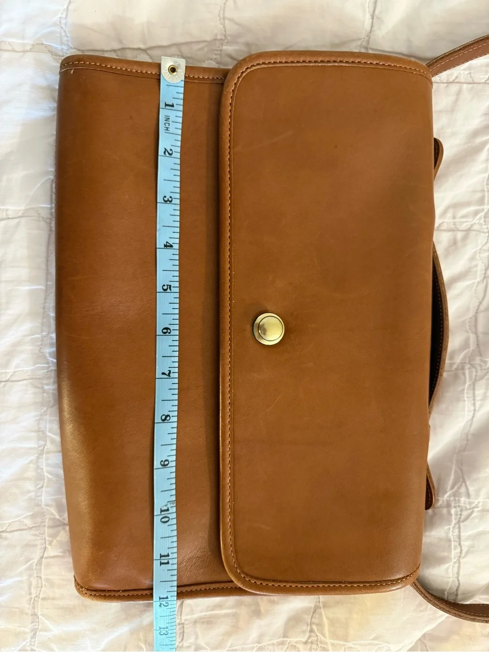 Vintage Leather Coach Slim Satchel/Brief Bag in British Tan